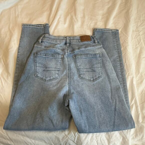 American Eagle Curvy Mom Jeans 00 Light Wash High Rise Denim - Picture 5 of 16